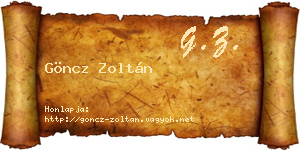 Göncz Zoltán névjegykártya